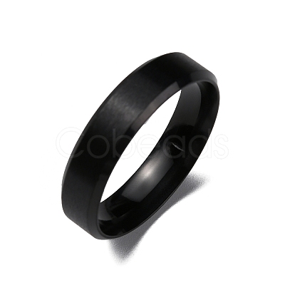 PVD Vacuum Plating Matte Style 304 Stainless Steel Wide Band Finger Rings for Women Men RJEW-WH0009-14G-EB-1