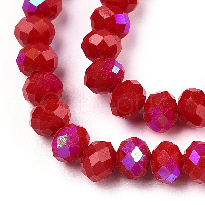 Electroplate Opaque Solid Color Glass Beads Strands EGLA-A044-P6mm-L02-1