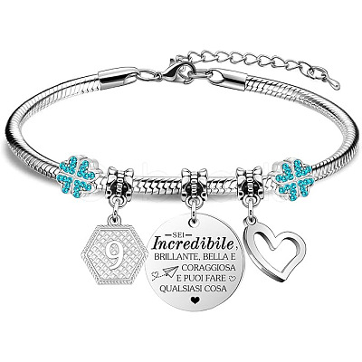 Birthday 201 Stainless Steel Charm Bracelets FS-WGBAA71-13-1