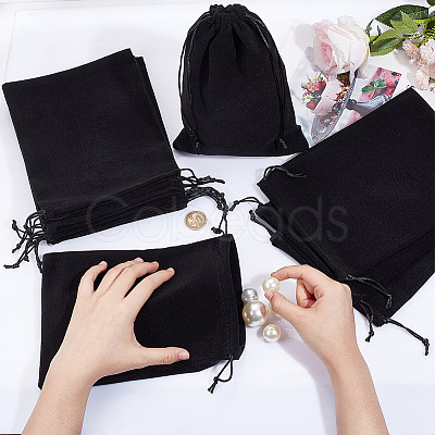 Velvet Packing Pouches Drawstring Bags ABAG-WH0046-30B-1