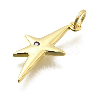 Brass Micro Pave Cubic Zirconia Pendants KK-Z093-19G-1