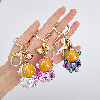 6pcs 3 Colors Acrylic Spaceman Pendant Keychain KEYC-DC0001-10-1