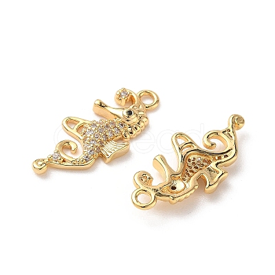 Brass Micro Pave Clear Cubic Zirconia Pendants KK-D504-14G-1