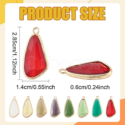 5Pcs Glass Pendants GLAA-YW0004-78A-1
