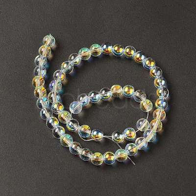 Transparent Electroplate Glass Beads Strands EGLA-I015-01A-1