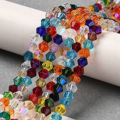 Transparent Electroplate Glass Beads Strands GLAA-F029-3mm-D29-1