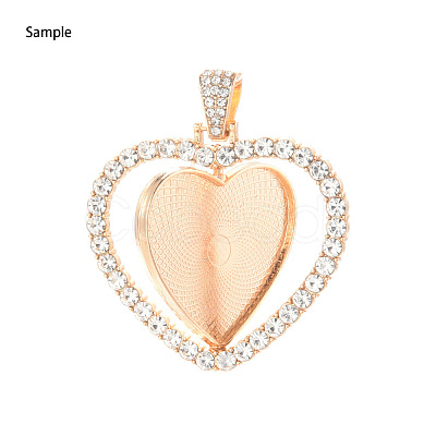 Alloy Pendant Cabochon Settings X-PALLOY-S107-004G-RS-1