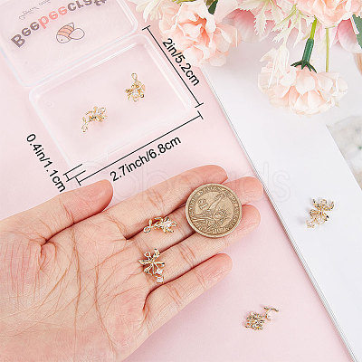 9Pcs 3 Style Brass Micro Pave Cubic Zirconia Pendants Sets KK-BBC0007-54-1