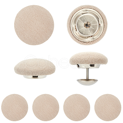 36Pcs Flat Round Cloth Cap Nail Buttons BUTT-CY0001-34C-1
