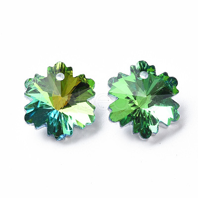 Electroplated Glass Charms EGLA-N006-015-1