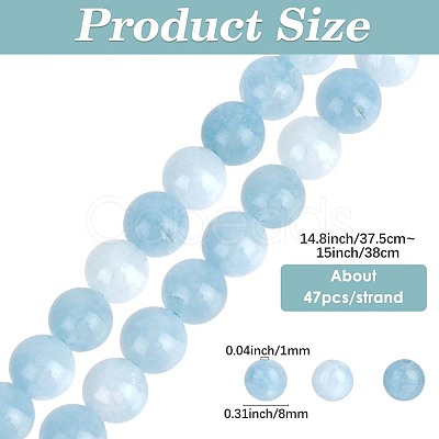 1 Strand Natural White Jade Bead Strands G-PA0002-63-1
