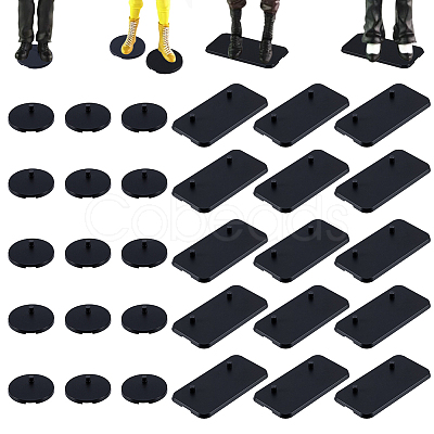 100Pcs 2 Styles PC Plastic Action Figure Display Pedestals ODIS-NB0001-66B-1
