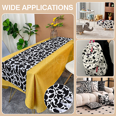 Cow Pattern Polycotton Fabric DIY-WH0504-693-1