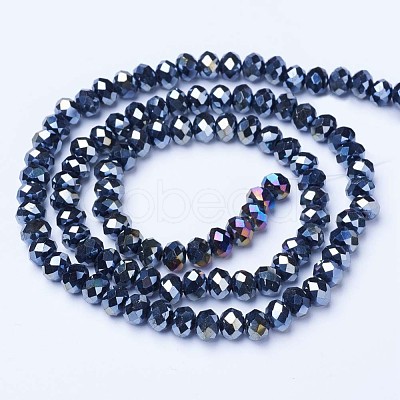 Electroplate Glass Beads Strands EGLA-A034-P8mm-B01-1