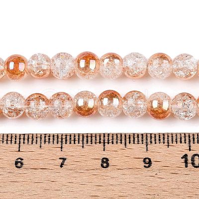 Electroplated Crackle Glass Beads Strands X-EGLA-N014-6mm-01-1