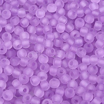 FGB Frosted Transparent Glass Seed Beads SEED-N013-02A-07-1