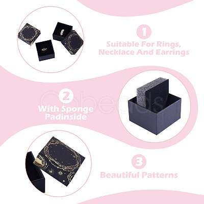 10Pcs Sun Moon Star Printed Cardboard Gift Boxes CBOX-TA0001-21E-1