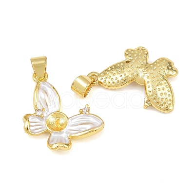Brass Micro Clear Cubic Zirconia Peg Bails Pin Pendants KK-CBA6A75-51A-G-1