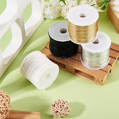 40M 4 Colors PU Leather Thread Cord AJEW-TA0002-29A-1