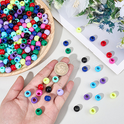 300Pcs 10 Colors Opaque Acrylic Beads SACR-SP0001-53A-1