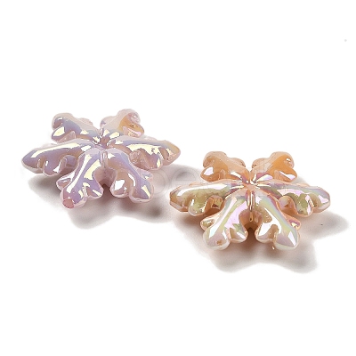 Christmas Theme UV Plating Opaque Rainbow Iridescent Acrylic Beads SACR-R001-08A-1