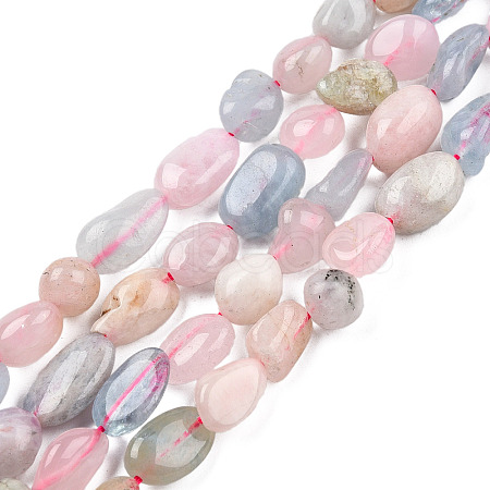 Natural Morganite Beads Strands G-R445-8x10-28-1