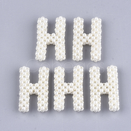 Handmade ABS Plastic Imitation Pearl Woven Beads FIND-T039-18-H-1
