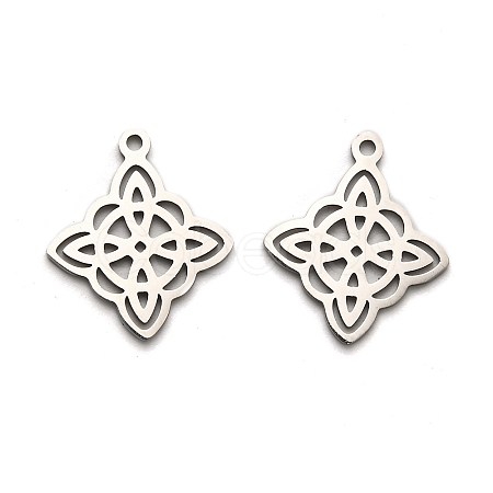 201 Stainless Steel Rhombus Pendants STAS-R166-01P-1