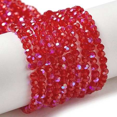 Electroplate Transparent Glass Beads Strands EGLA-A035-T3mm-L07-1