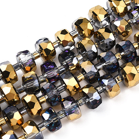 Electroplat Glass Beads Strands EGLA-Q092-8mm-D03-1