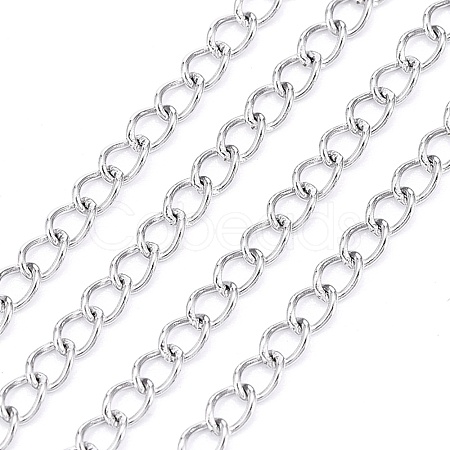 Tarnish Resistant 304 Stainless Steel Curb Chains CHS-F006-04A-P-1