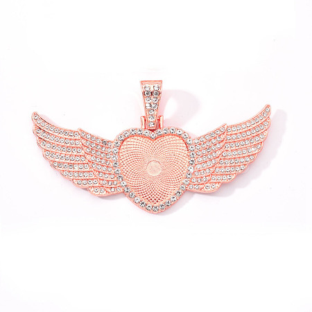 Alloy Pendant Cabochon Settings PALLOY-S107-002RG-RS-1