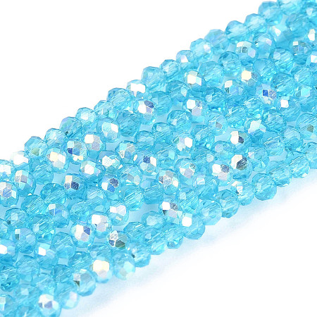 AB Color Plated Transparent Glass Rondelle Beads Strands EGLA-T029-2mm-10D-1