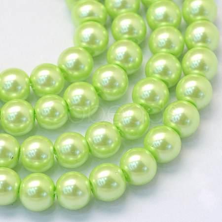 Baking Paint Pearlized Glass Pearl Round Bead Strands HY-Q003-4mm-07-1
