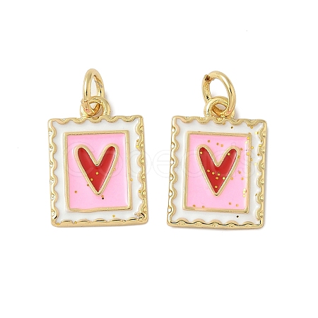 Brass Enamel Charms KK-C110-34G-1