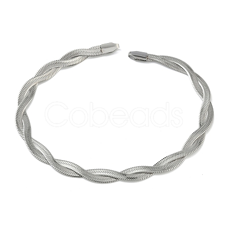 6MM 304 Stainless Steel 2-Strand Flat Snake Chain Bracelet Making STAS-P423-01P-1