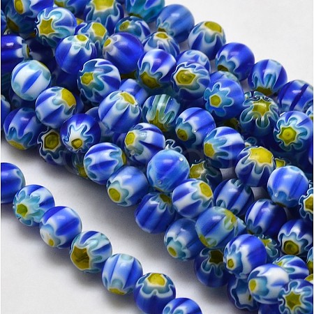 Round Millefiori Glass Beads Strands X-LK-P002-02-1