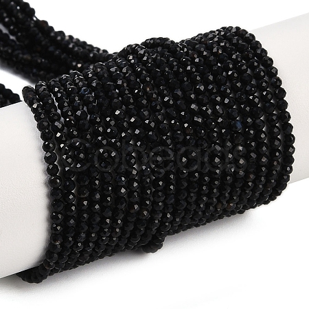 Natural Black Onyx Beads Strands G-A129-2mm-25-A-1