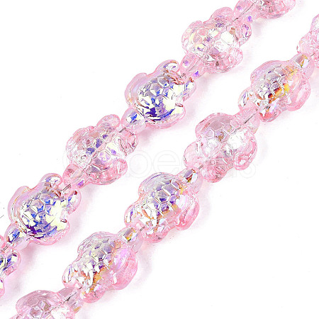 Electroplate Transparent Glass Beads Strands EGLA-N055-04A-06-1
