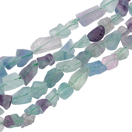 Olycraft 1 Strand Raw Rough Natural Fluorite Beads Strands G-OC0004-83-1