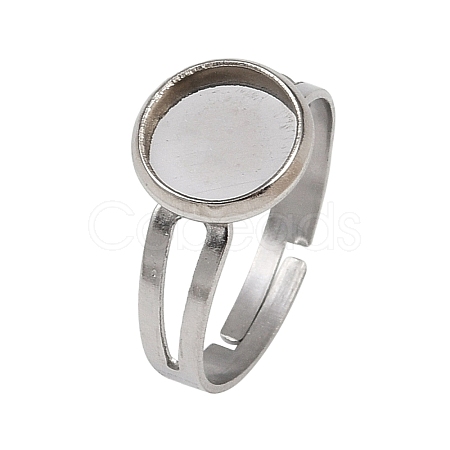 304 Stainless Steel Cuff Ring Components STAS-D372-06P-02-1