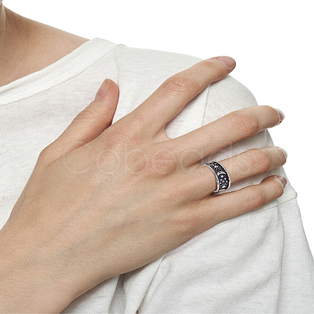 1Pc Stainless Steel Finger Rings for Women Men RJEW-LP0002-35AS-1