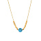 Stainless Steel Pendant Necklace for Women, Round & Cube, Golden, Deep Sky Blue, 15-3/4 inch(40cm)