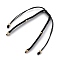 Braided Nylon Bracelet Making, with 304 Stainless Steel Open Jump Rings and Round Brass Beads, Golden, Black, Single Chain Length: about 6-1/8 inch(15.4cm)