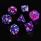 Acrylic Polyhedral Dice Set, for Playing Tabletop Games, Square, Rhombus, Triangle & Polygon, Purple, 14~20x14~20x14~20mm, 7pcs/set