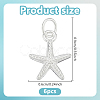 6Pcs 925 Sterling Silver Starfish Charms FIND-HY0004-20-2