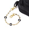 Acrylic Imitation Pearl Beaded Flower Purse Chain AJEW-BA00122-4