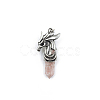 Cherry Quartz Glass Resin Pointed Pendants FIND-PW0025-06P-30-1