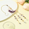 Natural Amethyst Chips Moon Pendant Decorations HJEW-FS00027-05-8