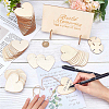 1 Set Wooden Wedding Guest Book Alternative AJEW-CP0005-17-3
